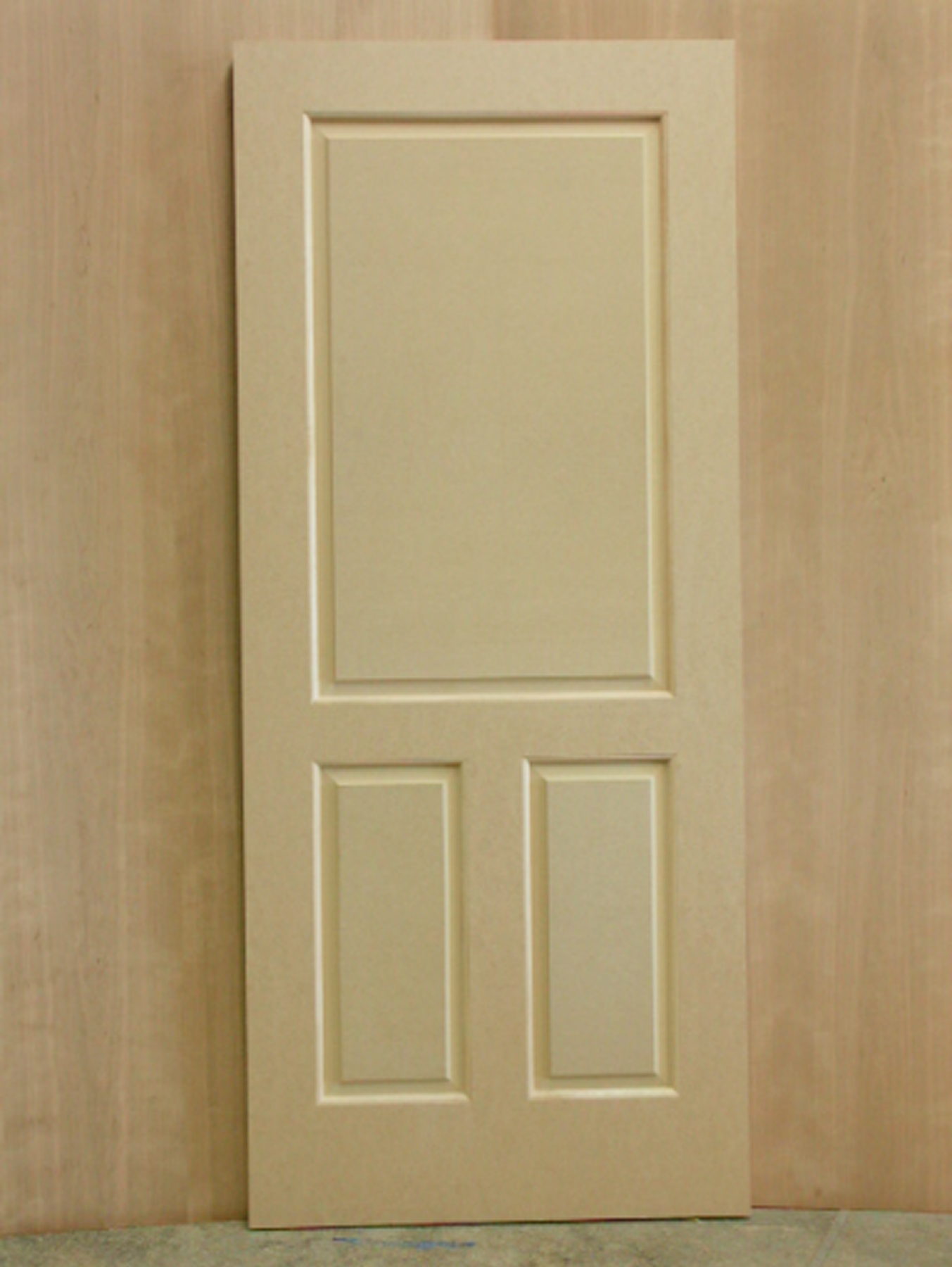 Paint-grade HDF door with a raised-panel face